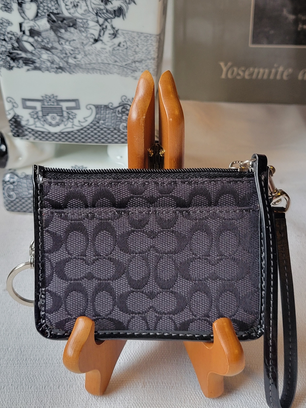 Coach Signature C Small Wristlet Card Case & Keychain